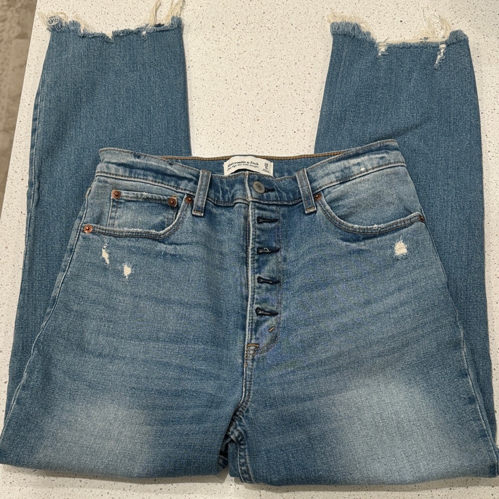 Abercrombie and Fitch ultra high-rise ankle straight jeans